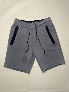 American Eagle Outfitters Men's Heather Gray Athletic Zip-Pocket Shorts